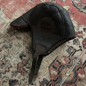 Vintage Shearling Aviator Style Hat